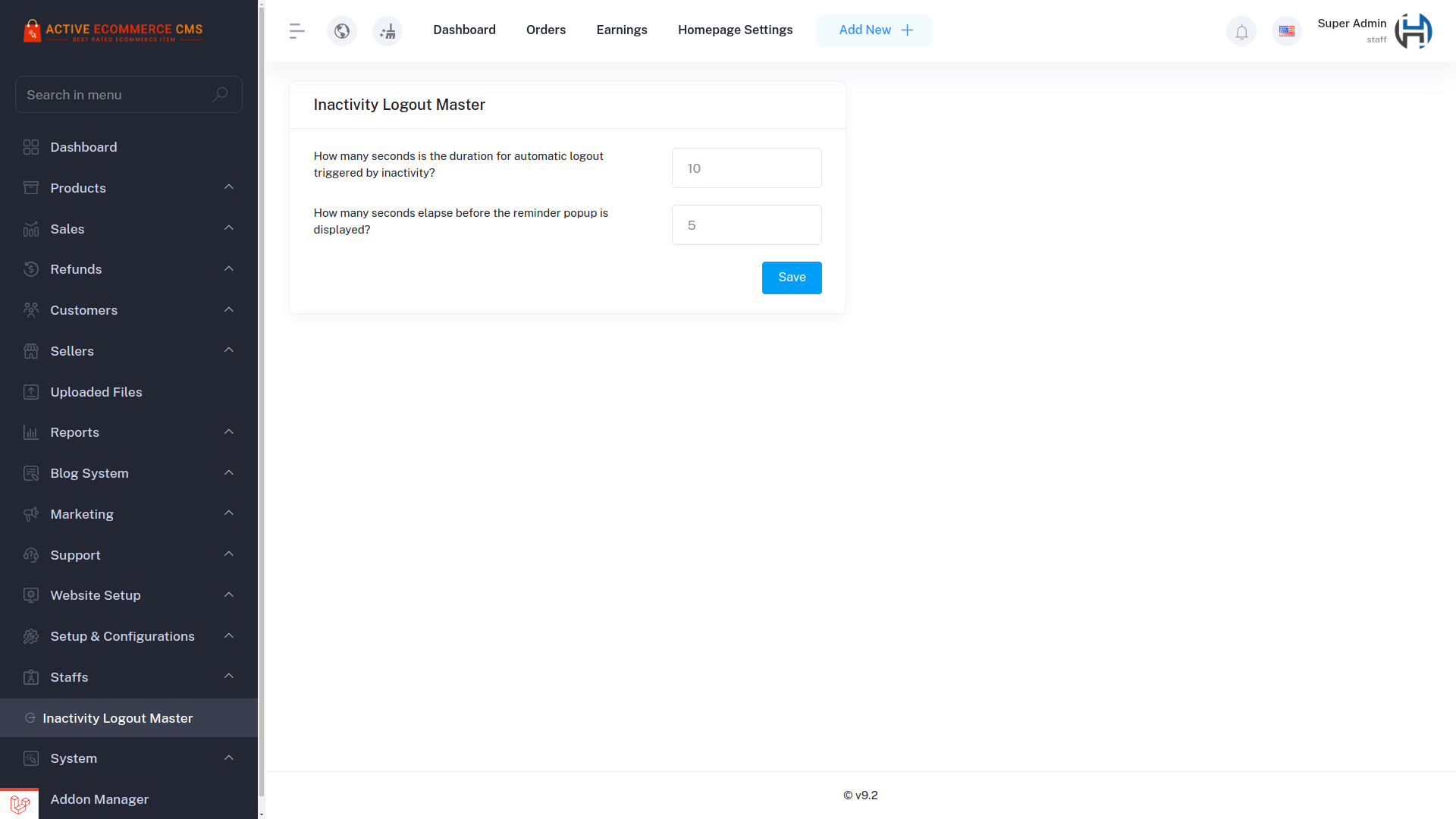 Inactivity Logout Master for Active eCommerce CMS - 1