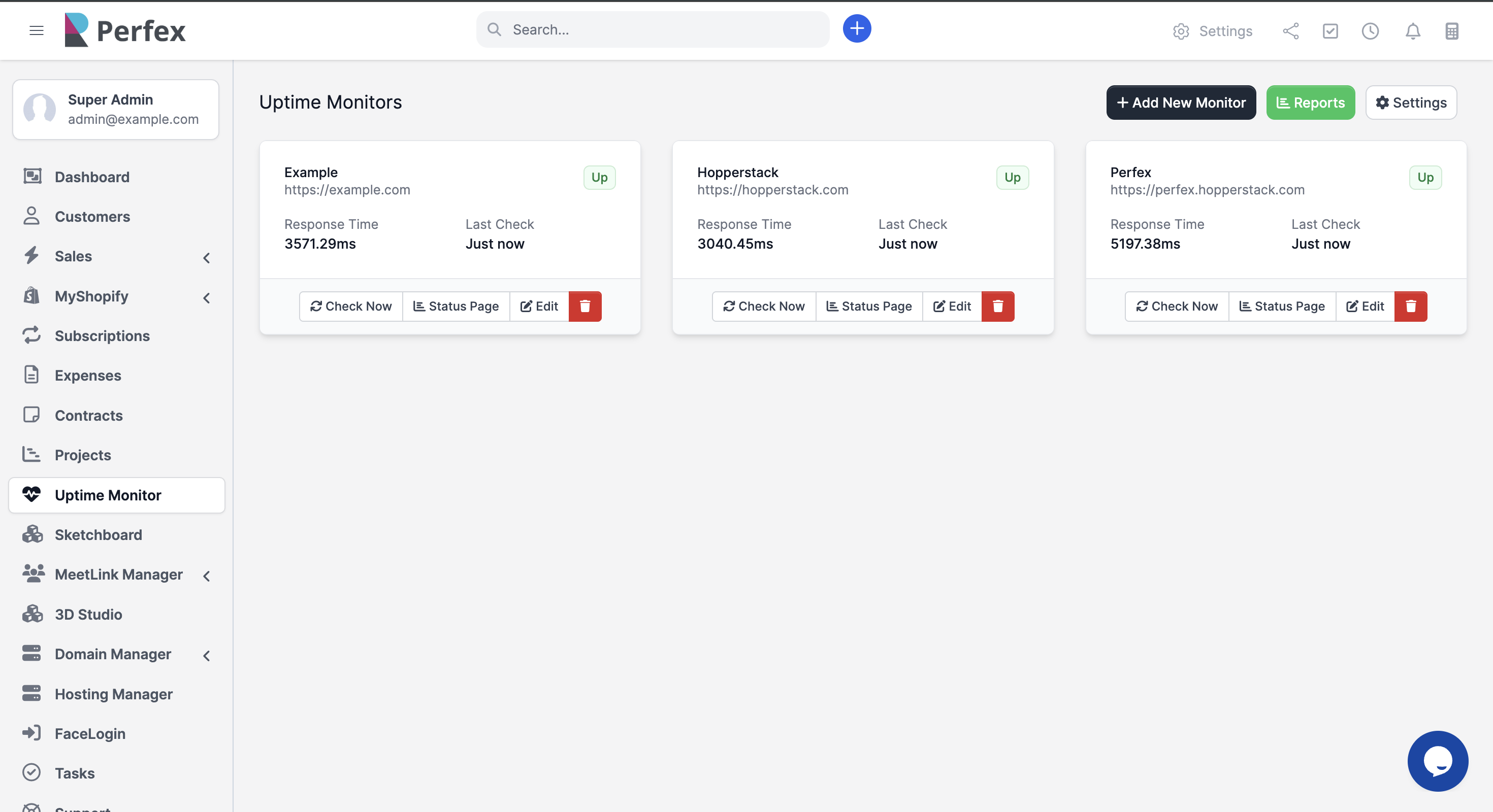 Website Uptime Monitor for Perfex CRM – Real-Time Website Tracking & Status Pages